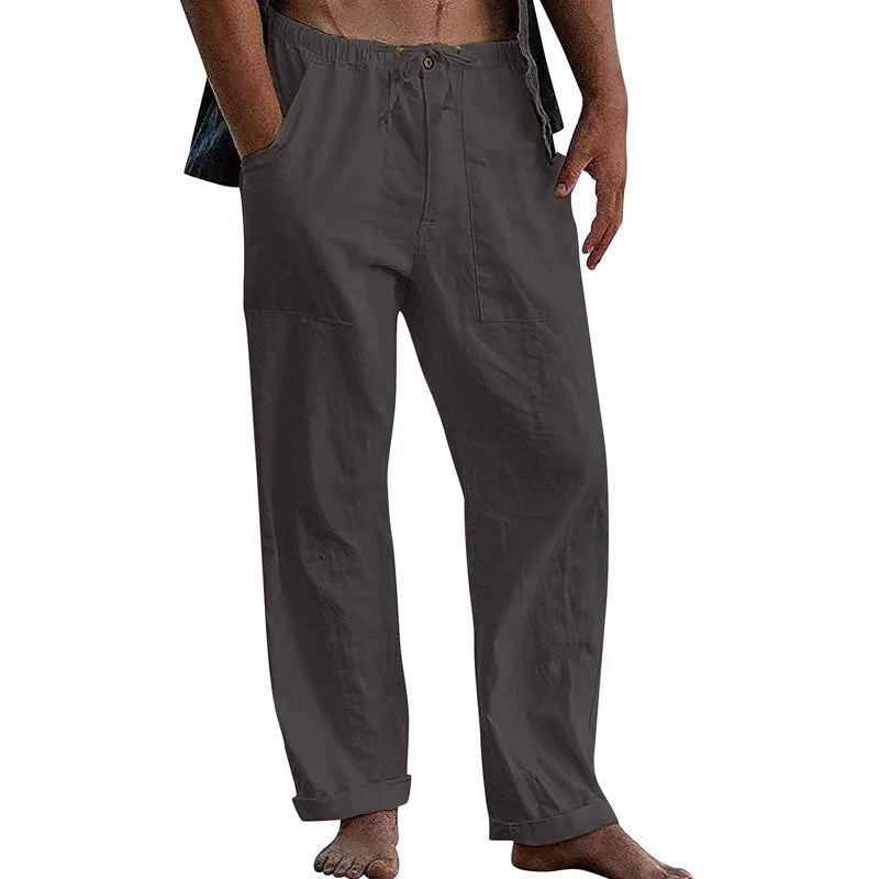 Bartelt® | Men's Casual Solid Color Cotton Linen Pants 10162865Y - Image 7