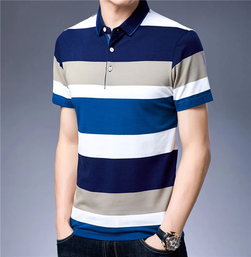Bartholomew® | Striped Breathable Men's Polo - Image 2