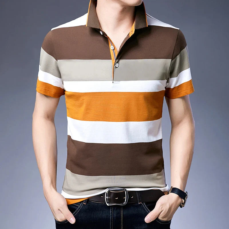 Bartholomew® | Striped Breathable Men's Polo - Image 3
