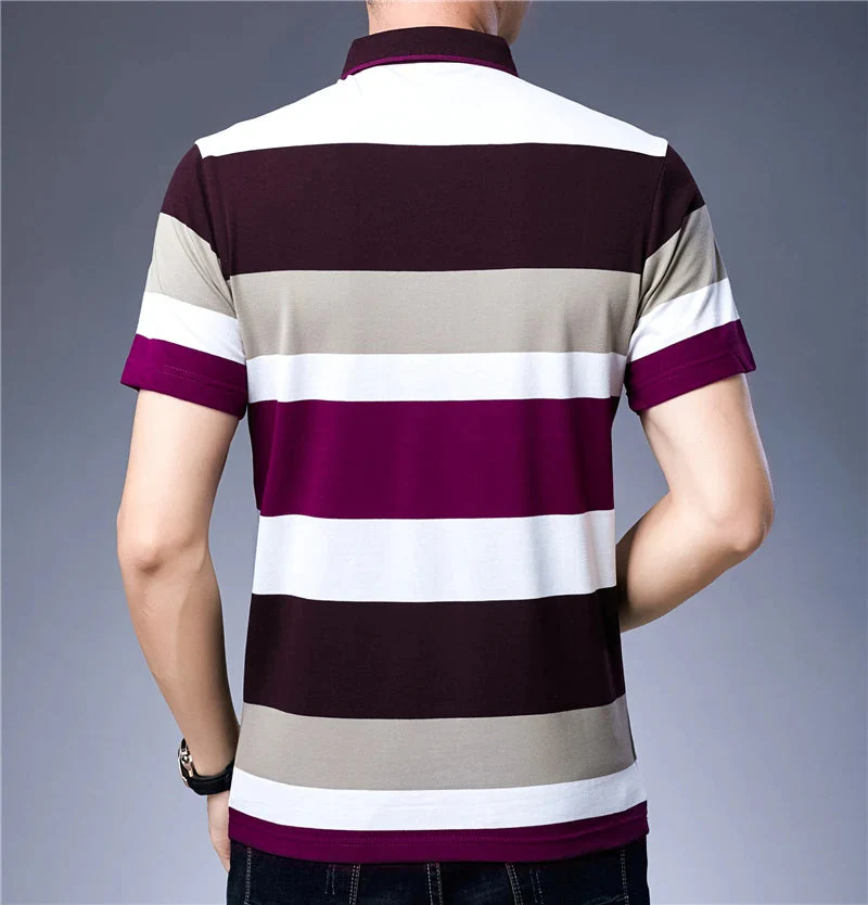 Bartholomew® | Striped Breathable Men's Polo - Image 5
