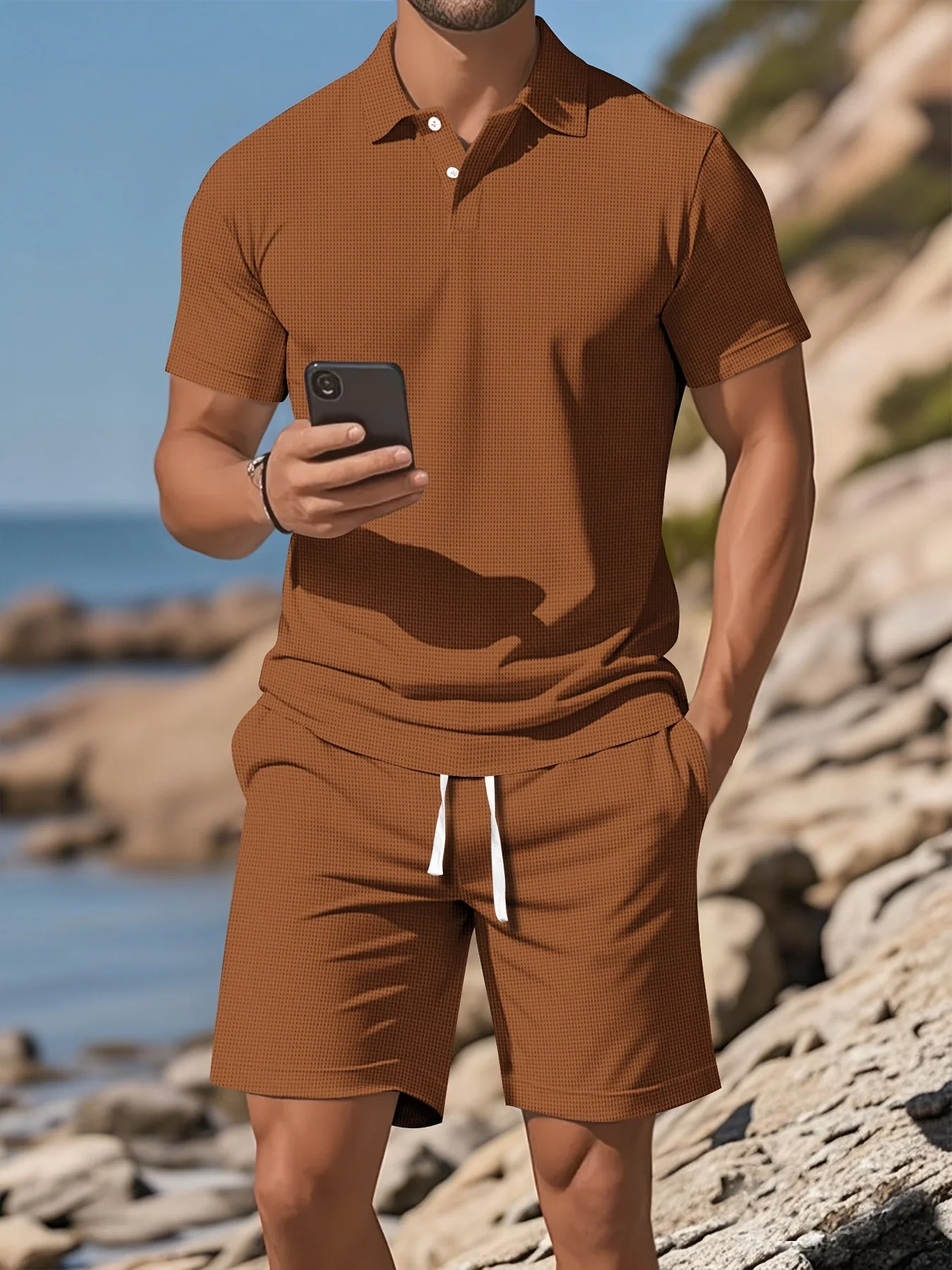 Bartolome | Summer Knit Polo Set for Men – Sleek & Stretchy - Image 3