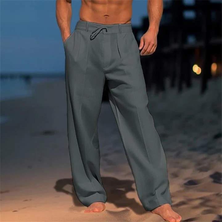Bartram® | Men's Linen Solid Color Vacation Basic Beach Pants 61164046X - Image 6