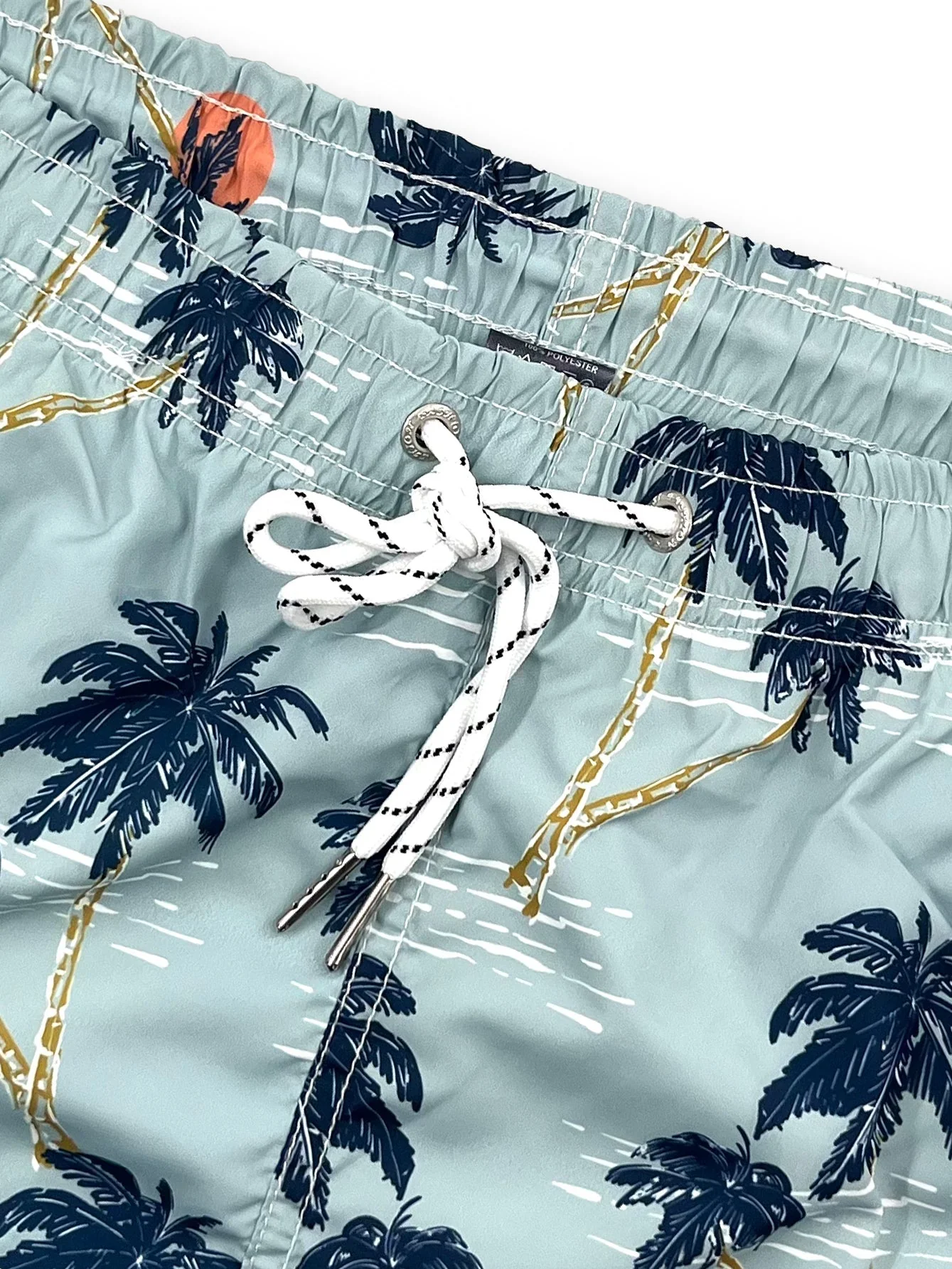 Basilio® | Linen Rayon Blend Button Up Shirt & Palm Tree Sunset Print Swim Shorts - Image 8