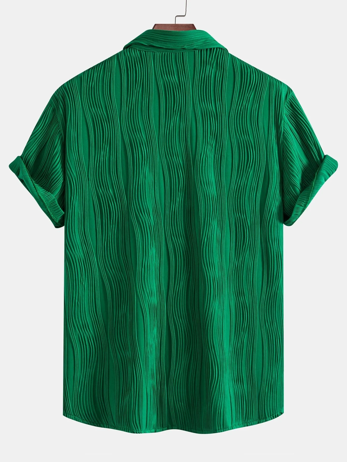 Basilio® | Wave Textured Button Up Shirt & Shorts - Image 8
