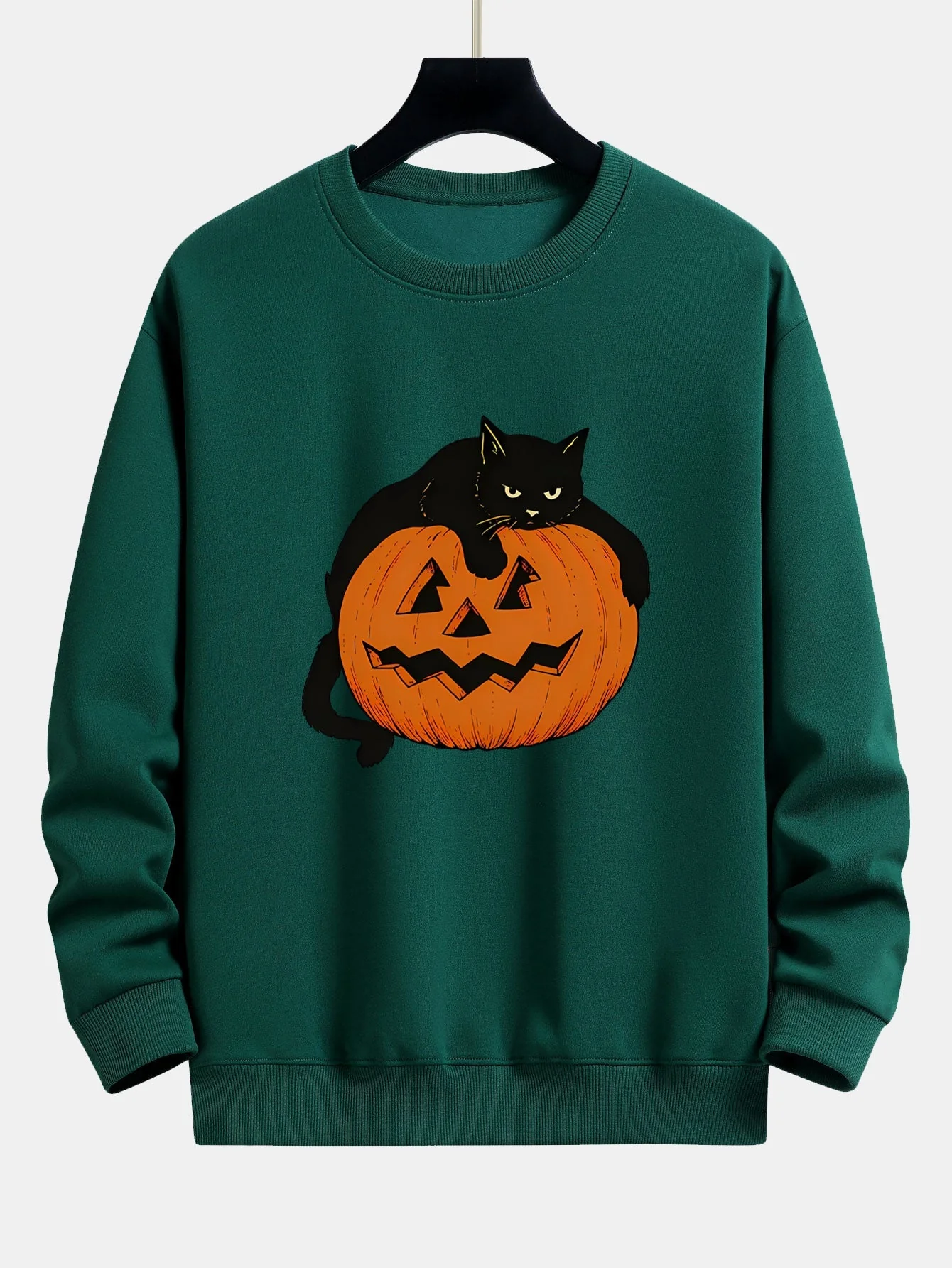 Belisario® | Pumpkin Black Cat Print Relax Fit Sweatshirt - Image 10