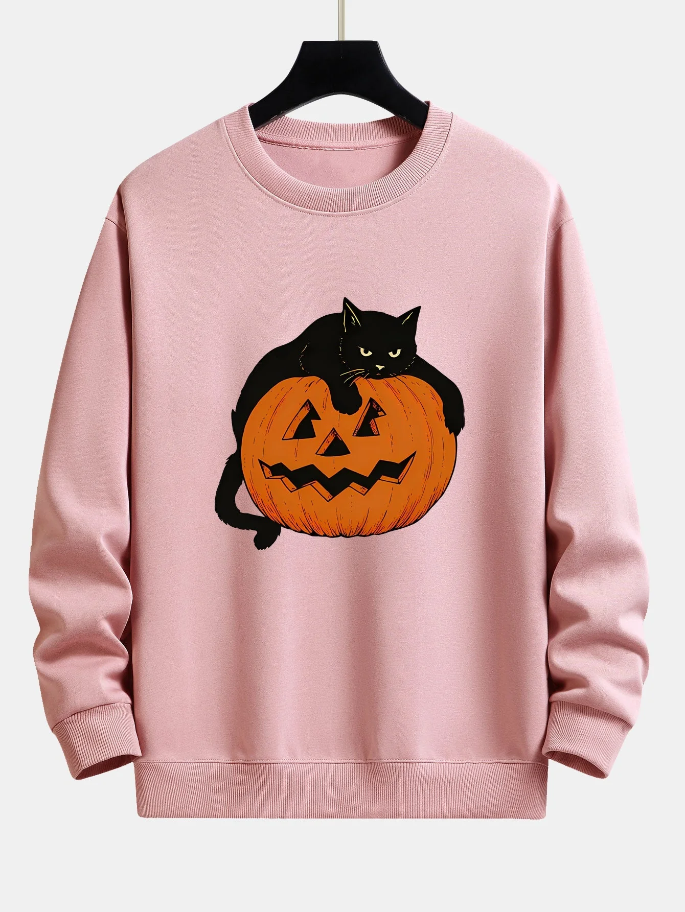 Belisario® | Pumpkin Black Cat Print Relax Fit Sweatshirt - Image 3
