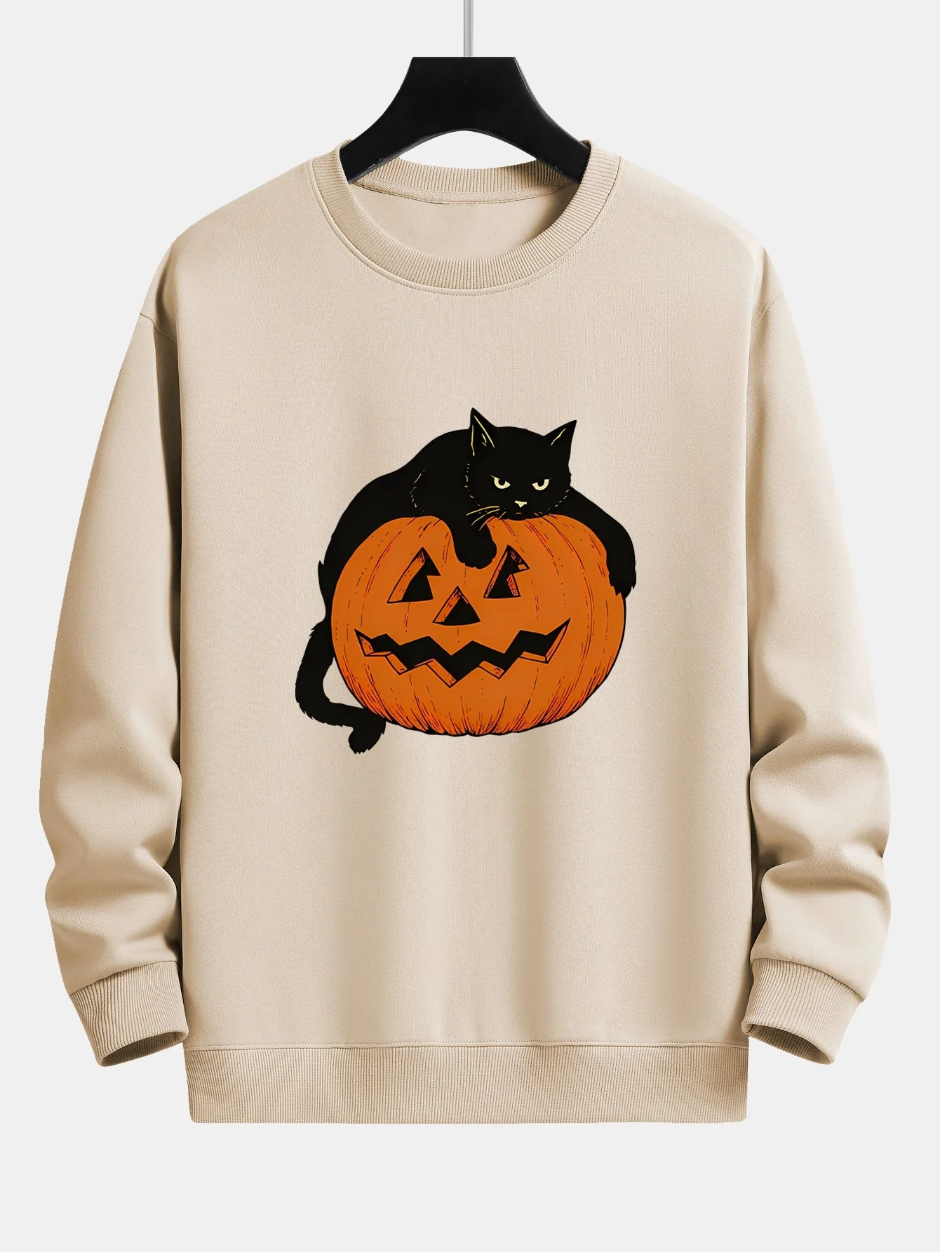 Belisario® | Pumpkin Black Cat Print Relax Fit Sweatshirt - Image 4