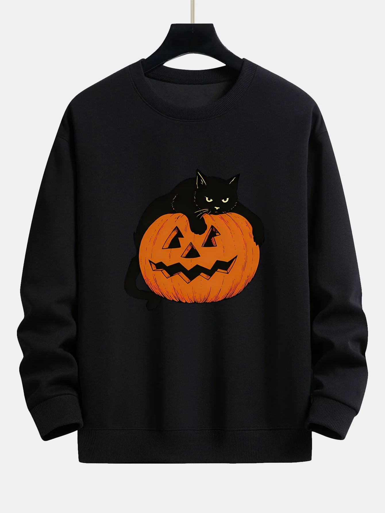 Belisario® | Pumpkin Black Cat Print Relax Fit Sweatshirt - Image 6