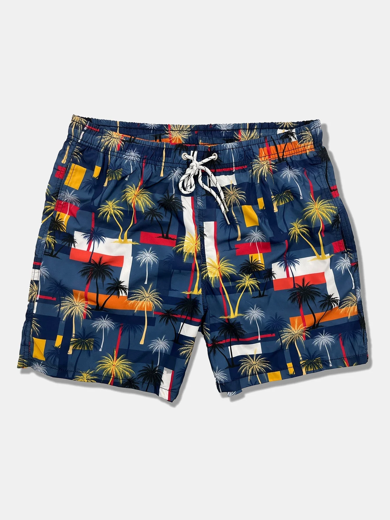 Beltrán® | Linen Rayon Blend Button Up Shirt & Palm Tree Color Block Print Swim Shorts - Image 6