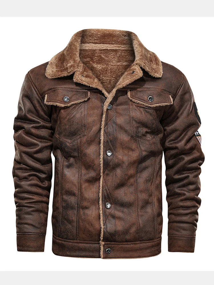 Benito | Regular Fit Faux Fur Lined Faux Suede Jacket - Image 2