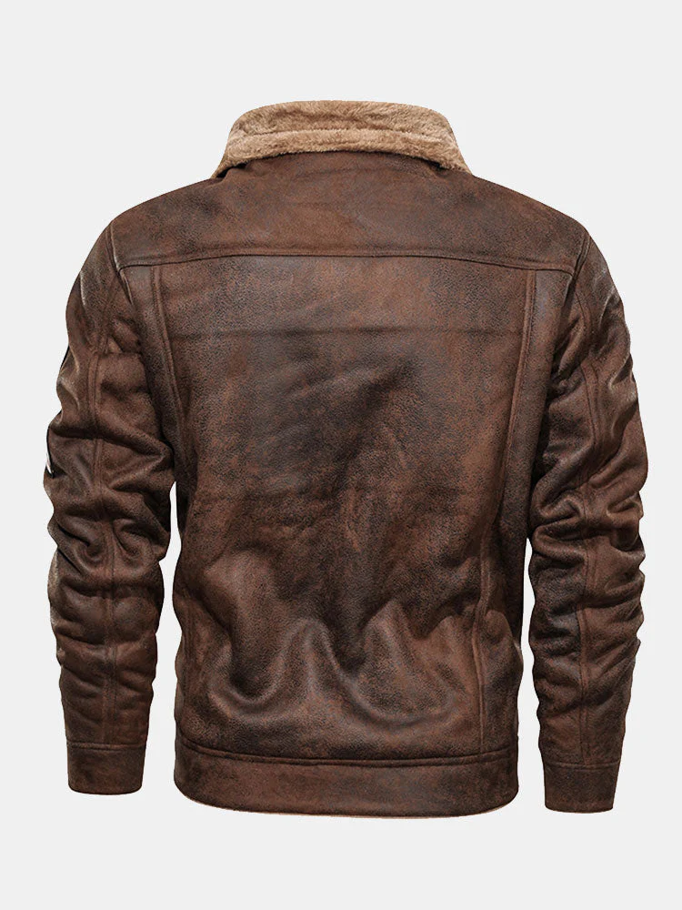 Benito | Regular Fit Faux Fur Lined Faux Suede Jacket - Image 3