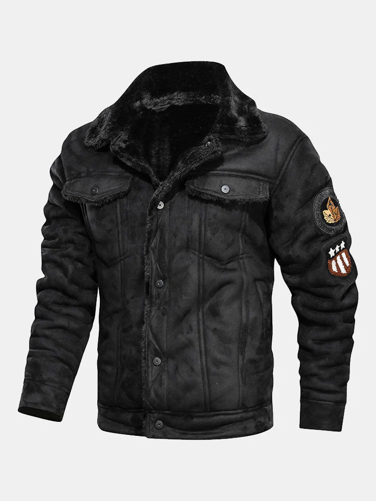 Benito | Regular Fit Faux Fur Lined Faux Suede Jacket - Image 4