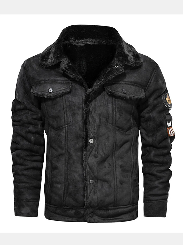 Benito | Regular Fit Faux Fur Lined Faux Suede Jacket - Image 5