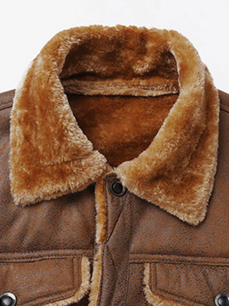 Benito | Regular Fit Faux Fur Lined Faux Suede Jacket - Image 6