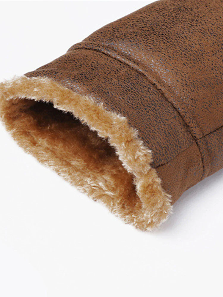 Benito | Regular Fit Faux Fur Lined Faux Suede Jacket - Image 8