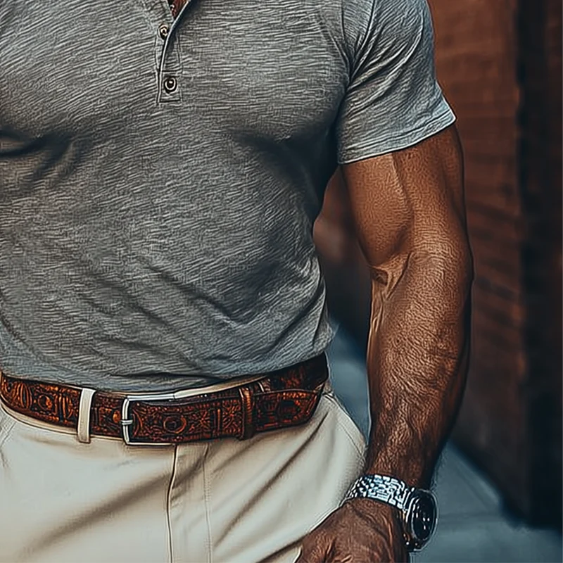 Benjamin | Men'S Blended Fabric Short-Sleeved Polo Shirt - Image 3