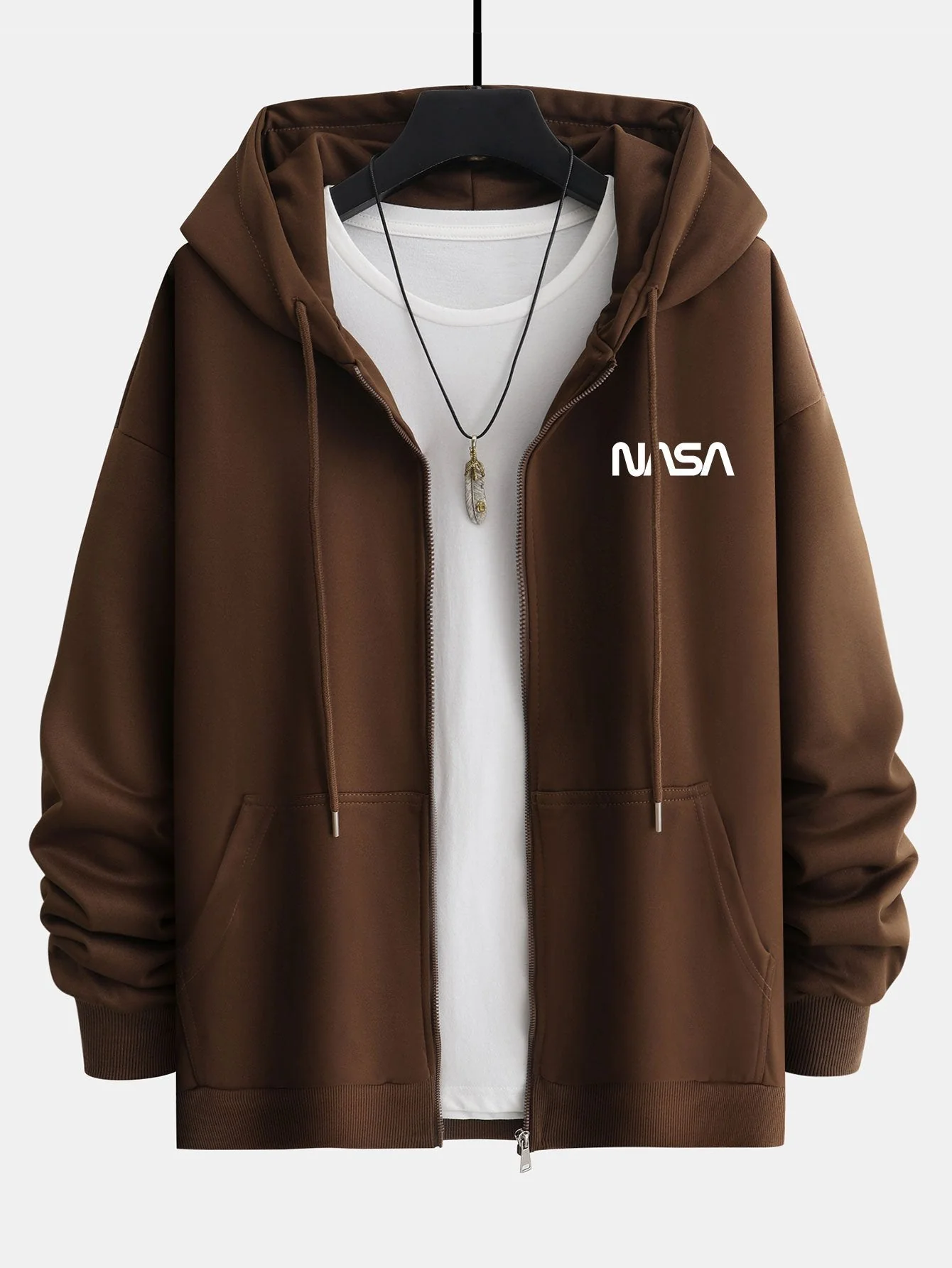 Benjamin | NASA Print Relax Fit Zip Hoodie - Image 5