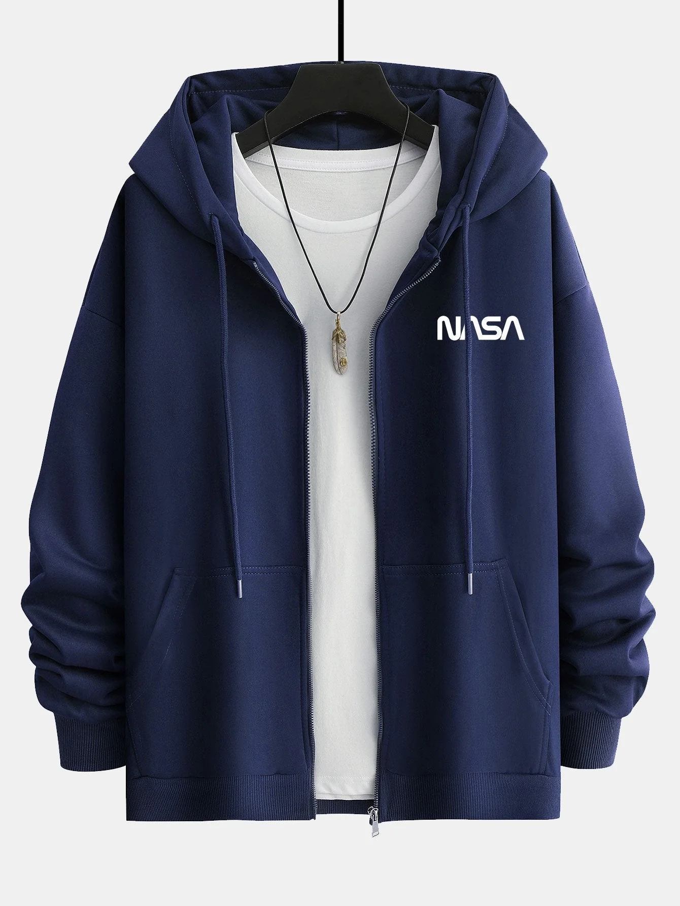 Benjamin | NASA Print Relax Fit Zip Hoodie - Image 6