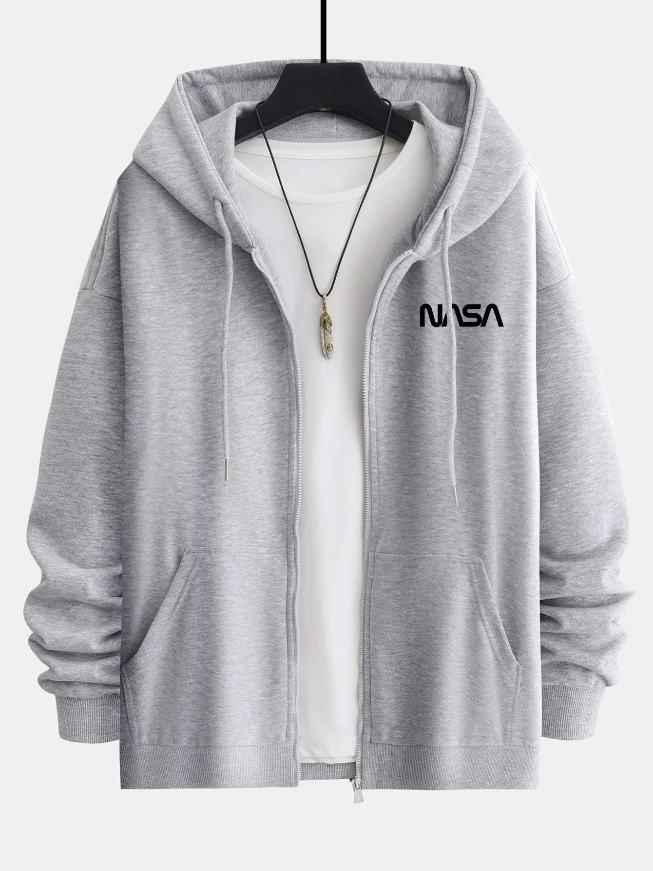 Benjamin | NASA Print Relax Fit Zip Hoodie - Image 8