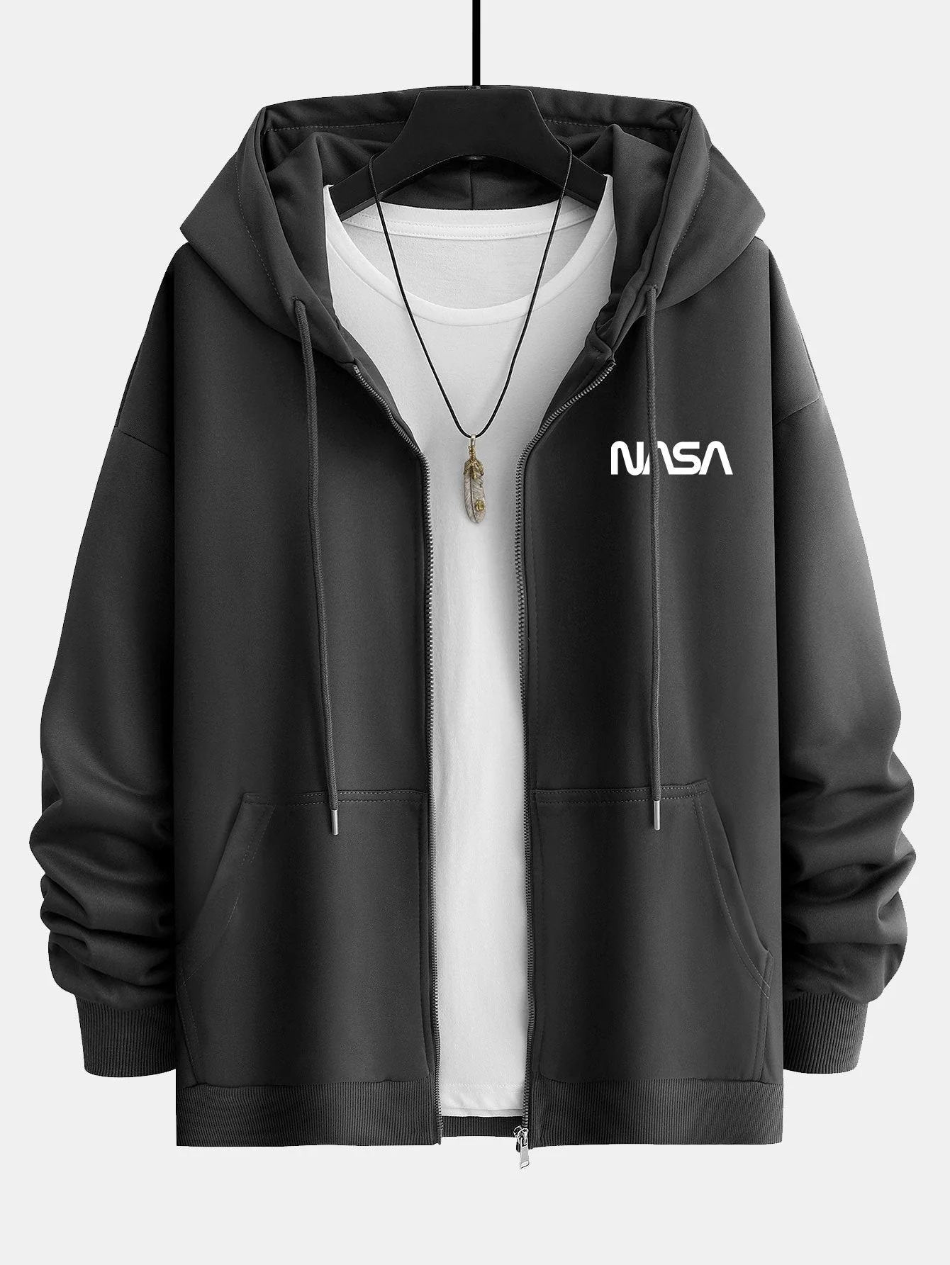 Benjamin | NASA Print Relax Fit Zip Hoodie - Image 9