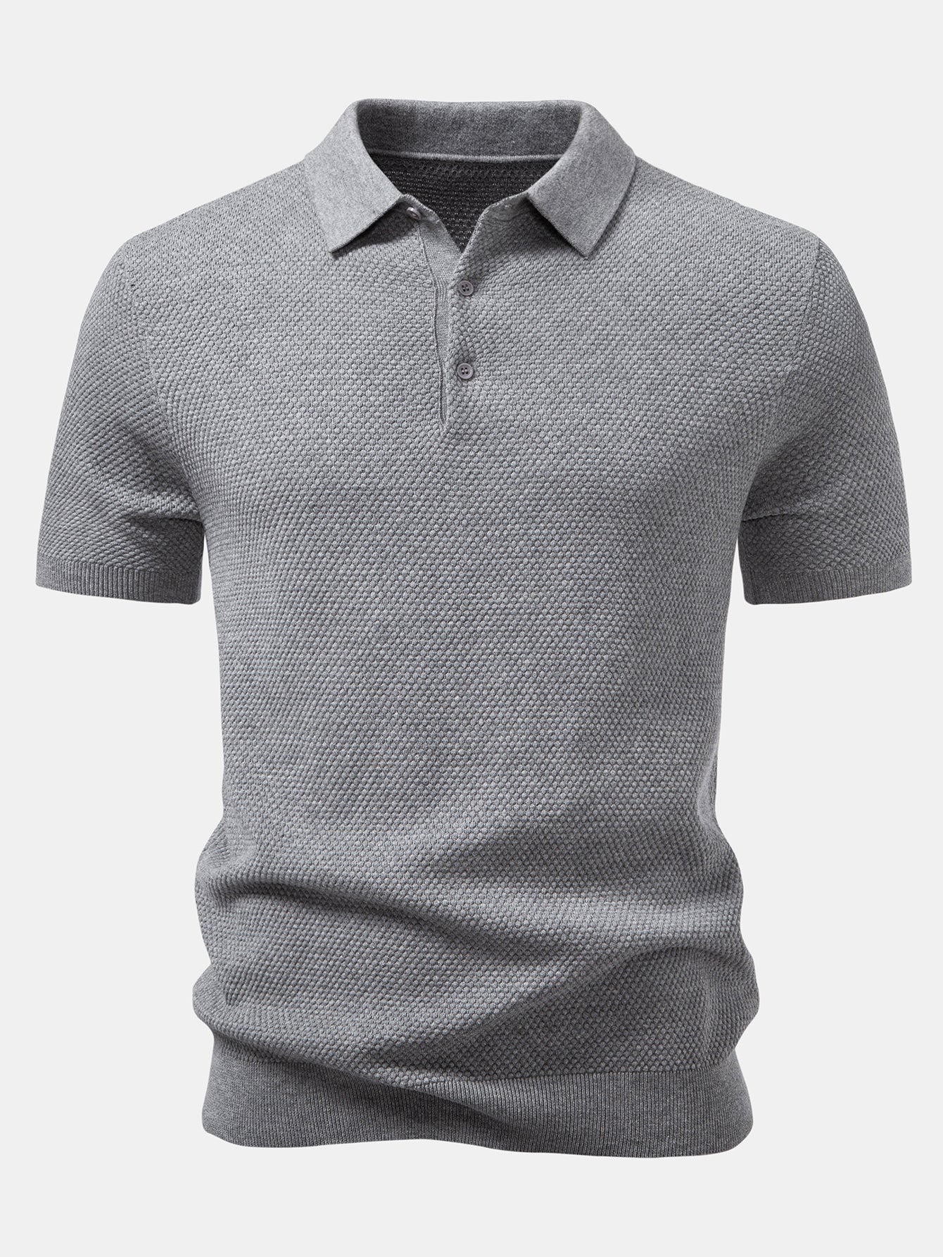 Benjamin | Pineapple Texture Knitted Polo Shirt - Image 10