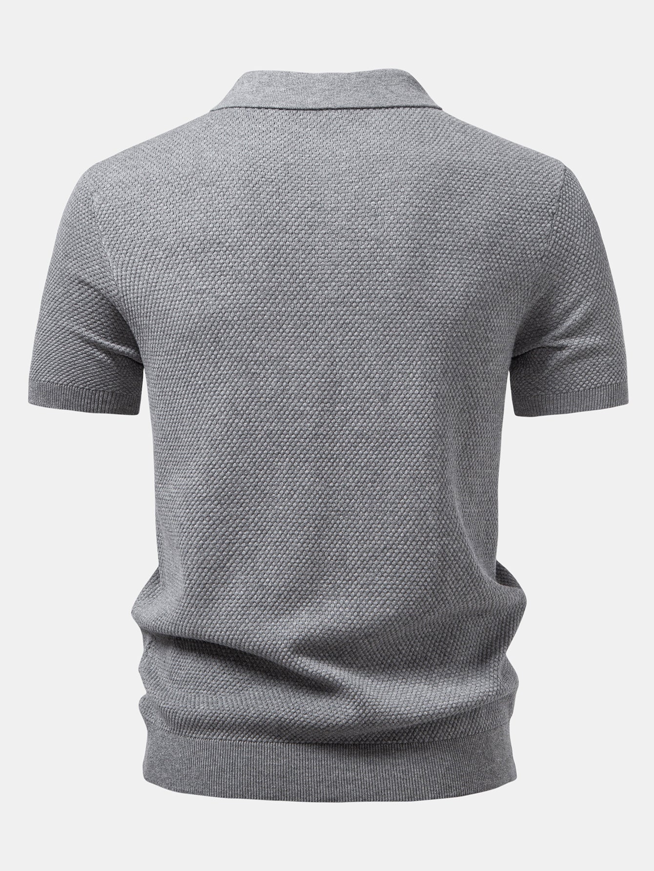 Benjamin | Pineapple Texture Knitted Polo Shirt - Image 11