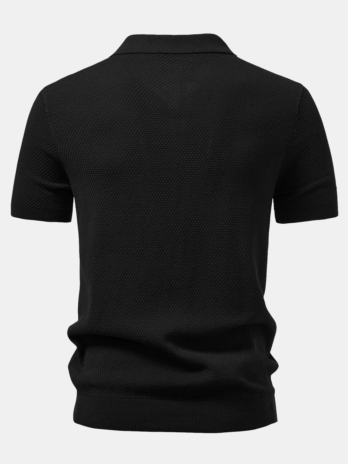 Benjamin | Pineapple Texture Knitted Polo Shirt - Image 13