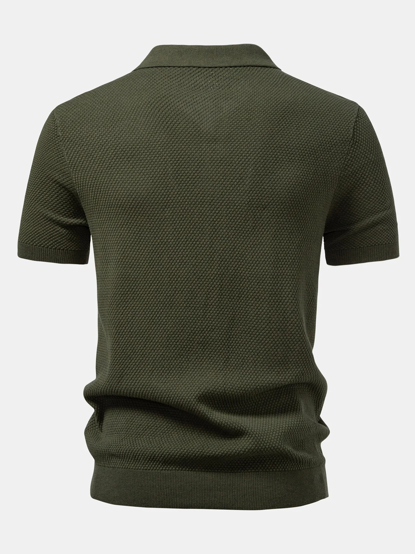 Benjamin | Pineapple Texture Knitted Polo Shirt - Image 15