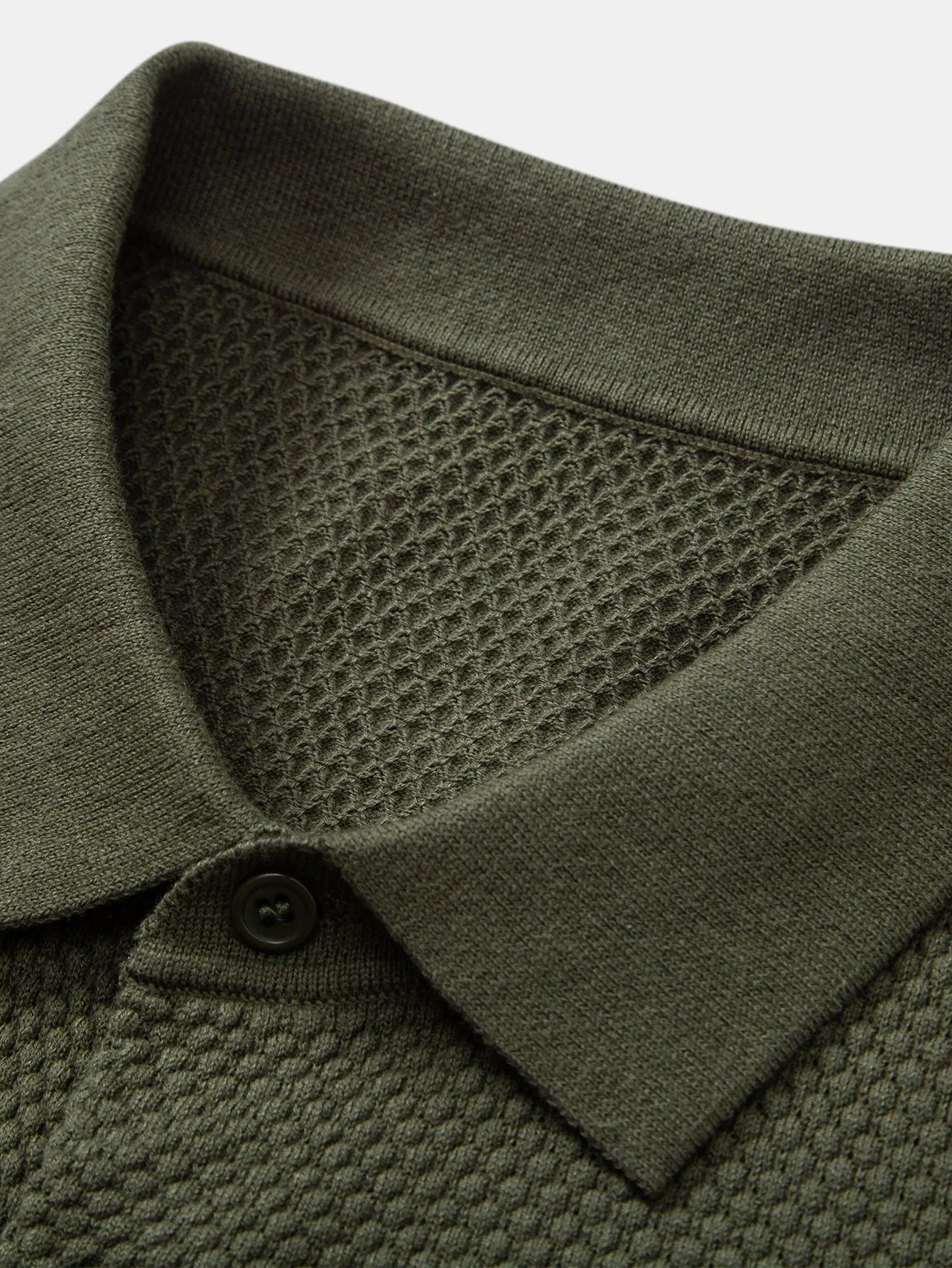 Benjamin | Pineapple Texture Knitted Polo Shirt - Image 3