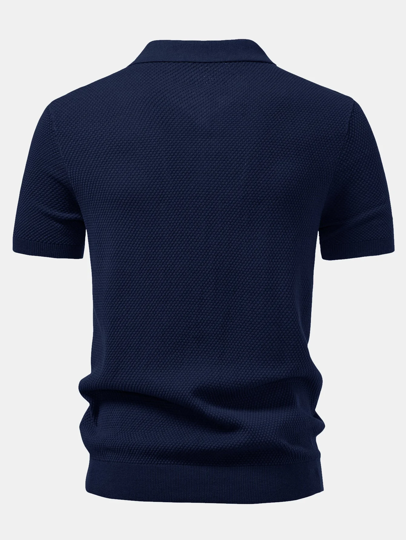 Benjamin | Pineapple Texture Knitted Polo Shirt - Image 9