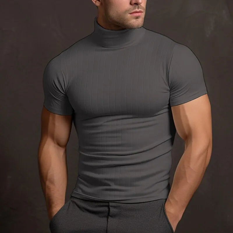 Bernard® | Men'S T-Shirt In Plain Color With Turtleneck - Image 3