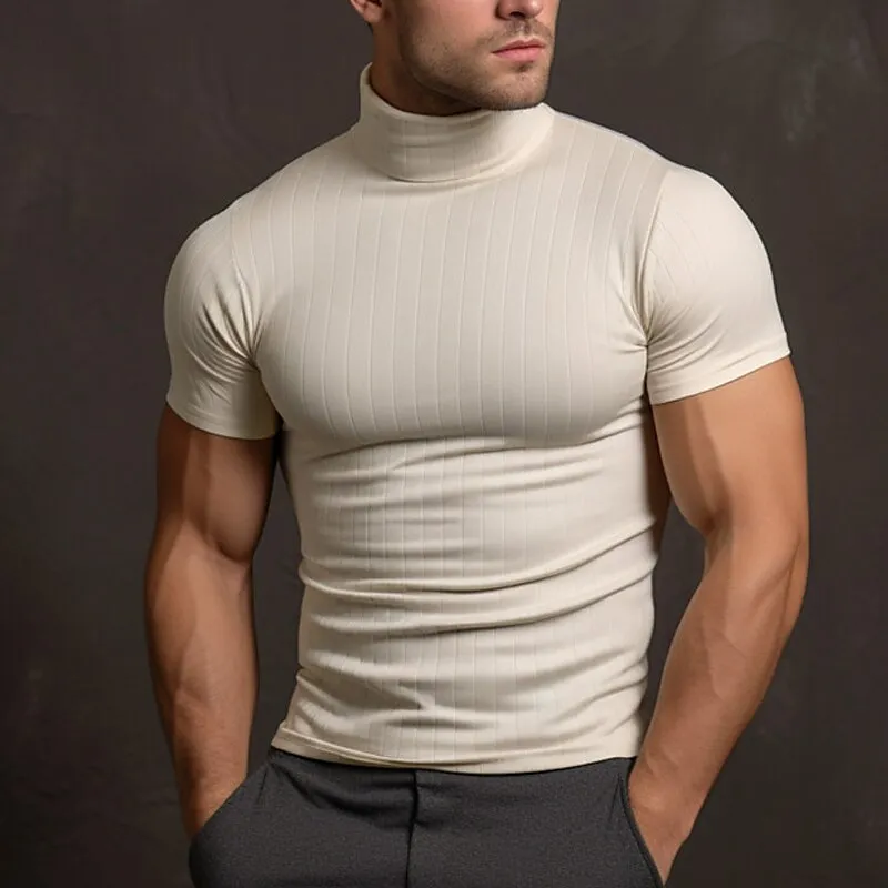 Bernard® | Men'S T-Shirt In Plain Color With Turtleneck - Image 4