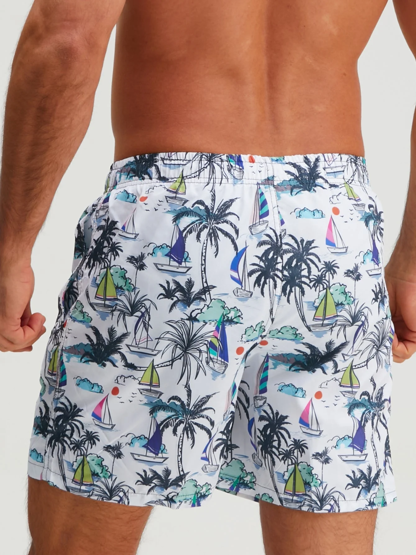 Bernardo® | Palm Tree Sailboat Print Swim Shorts - Image 7