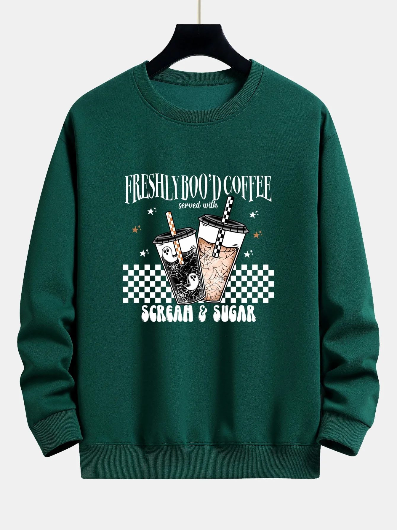 Bertrán® | Freshly Boo¡¯d Coffee Halloween Print Relax Fit Sweatshirt - Image 10
