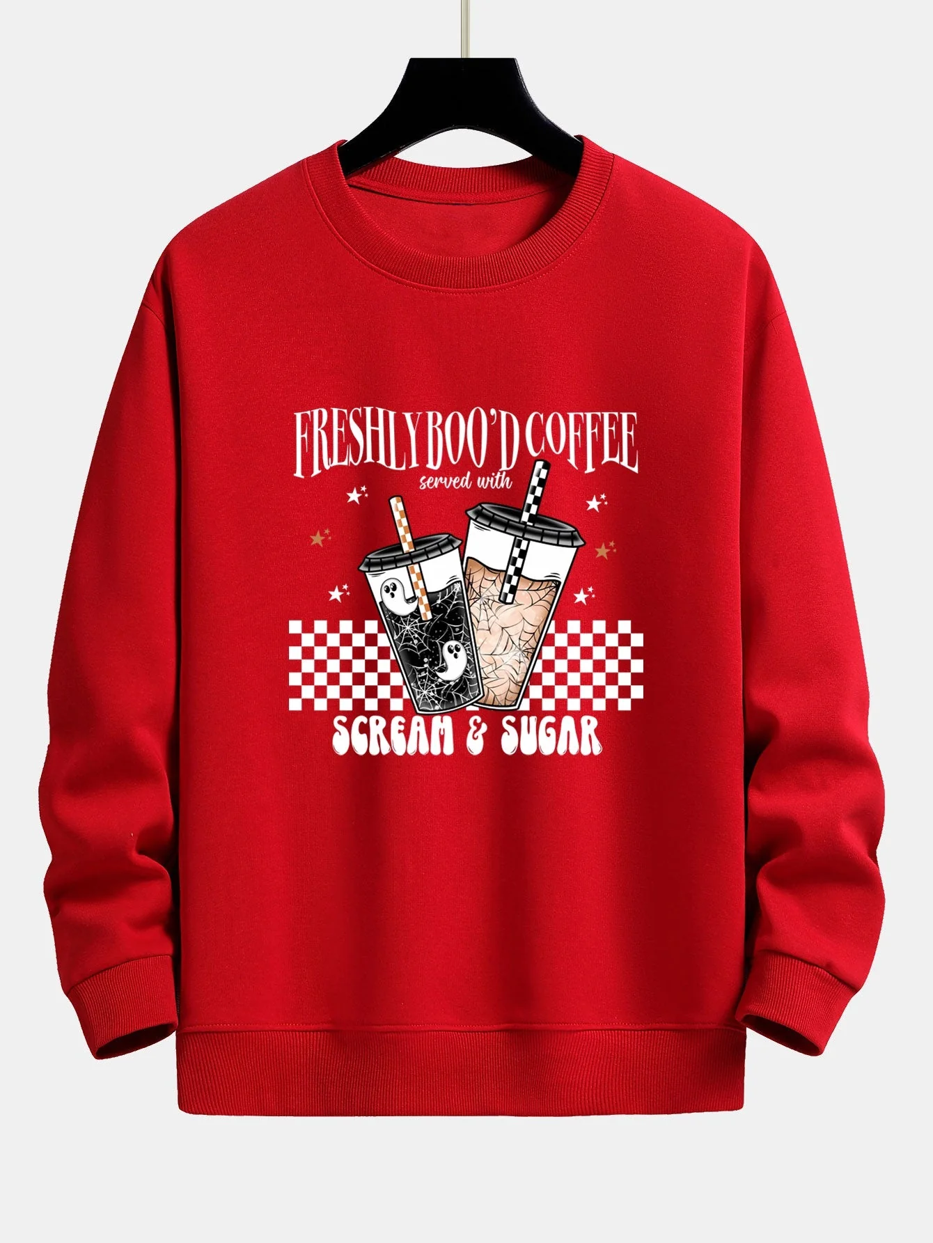 Bertrán® | Freshly Boo¡¯d Coffee Halloween Print Relax Fit Sweatshirt - Image 2