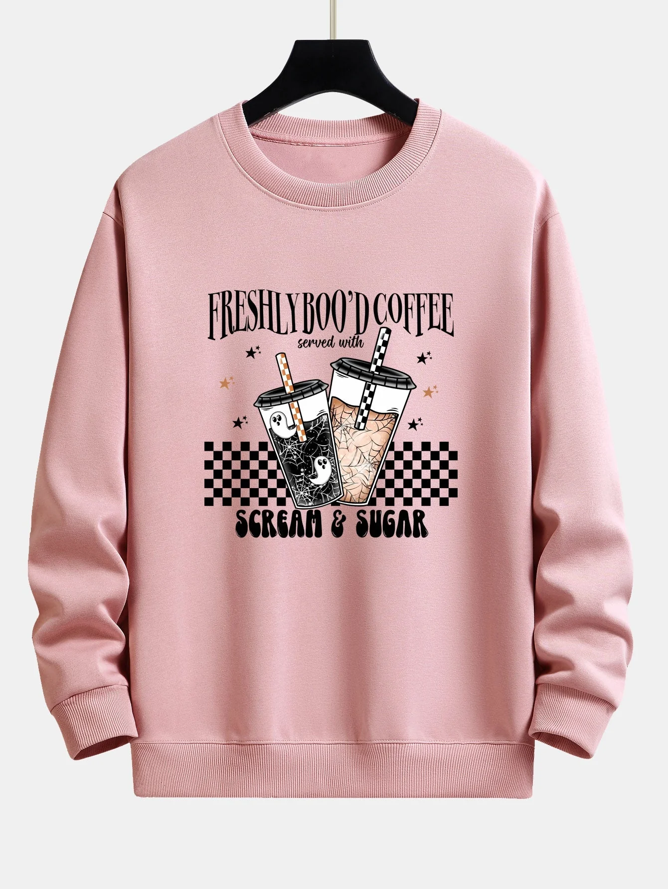 Bertrán® | Freshly Boo¡¯d Coffee Halloween Print Relax Fit Sweatshirt - Image 4
