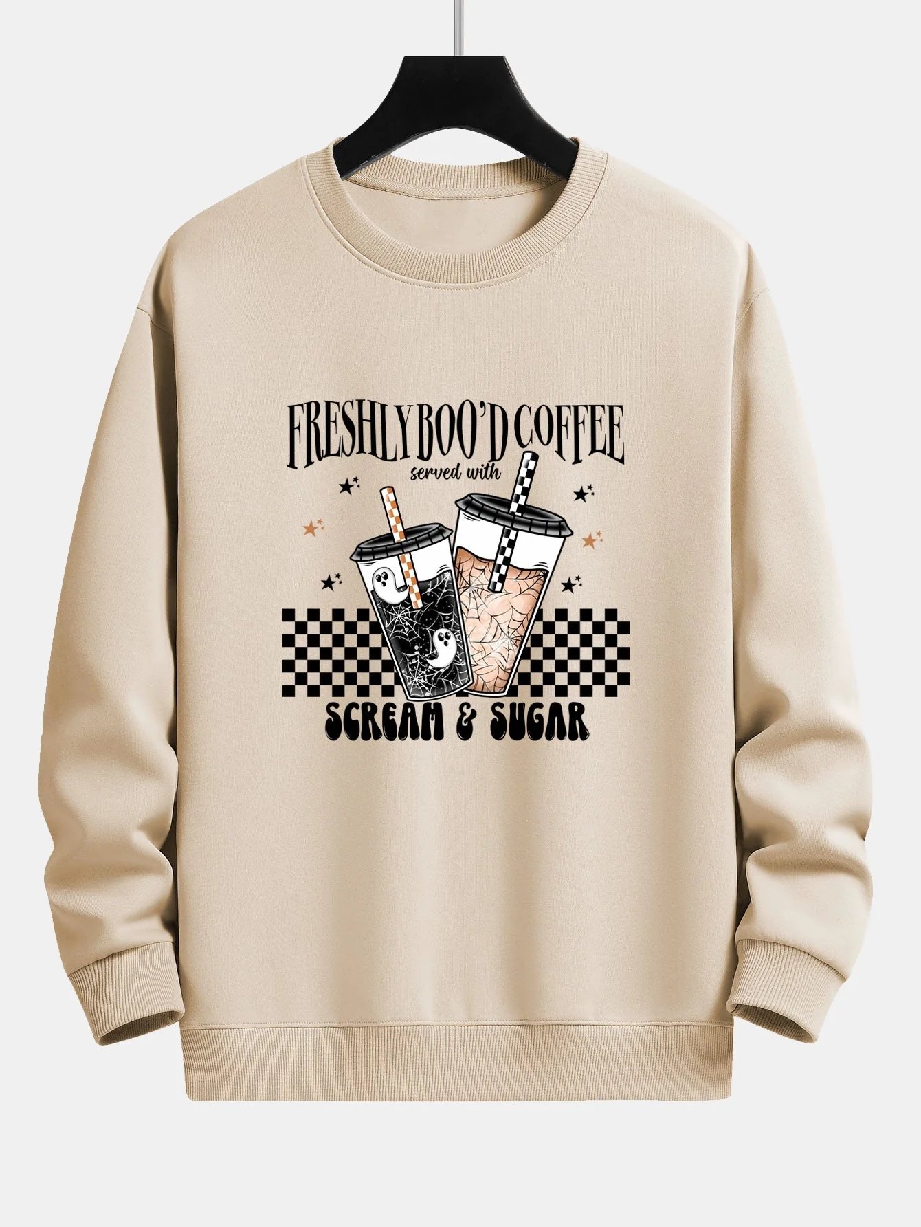 Bertrán® | Freshly Boo¡¯d Coffee Halloween Print Relax Fit Sweatshirt - Image 5