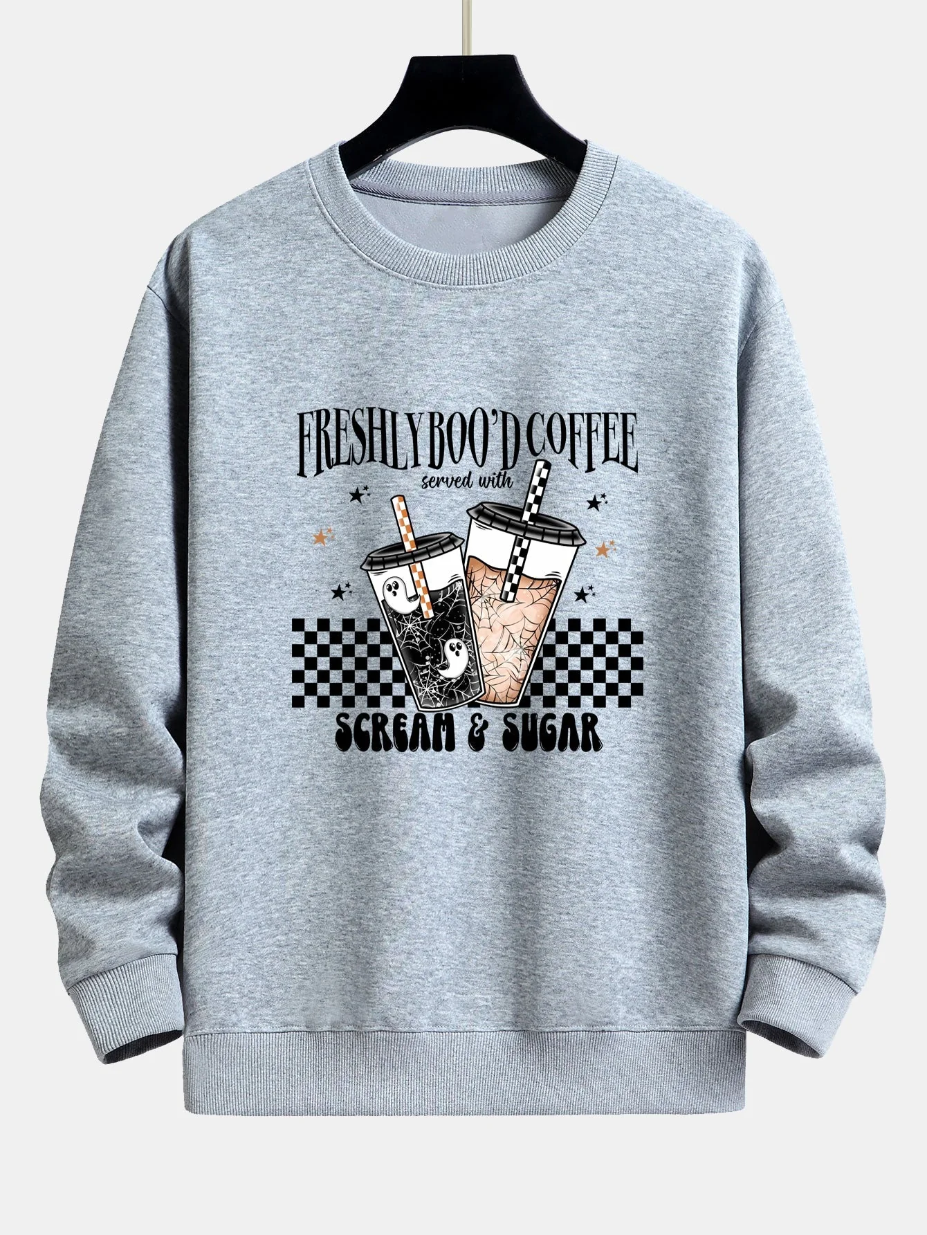 Bertrán® | Freshly Boo¡¯d Coffee Halloween Print Relax Fit Sweatshirt - Image 6