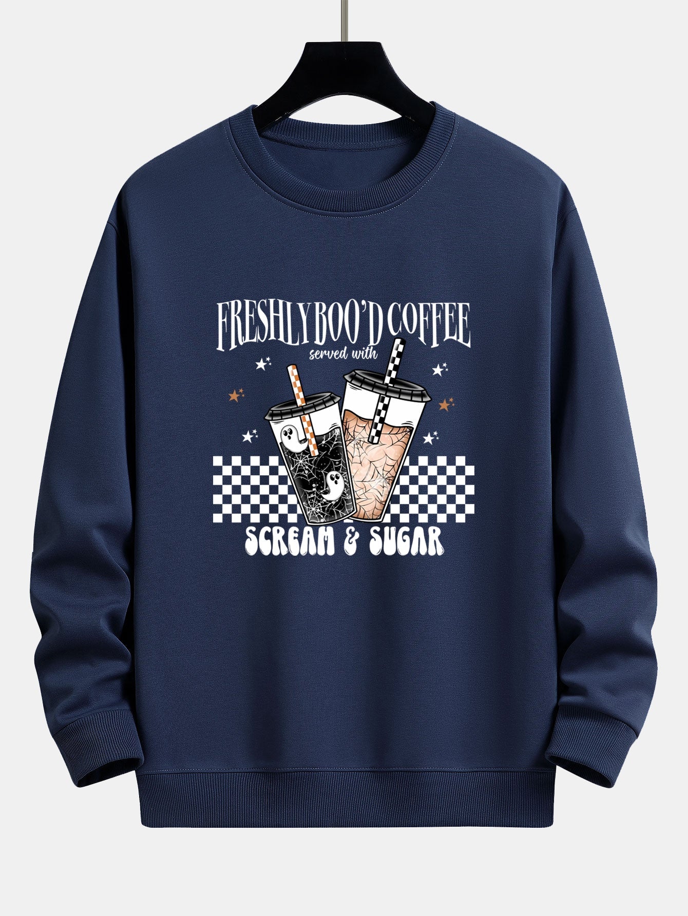 Bertrán® | Freshly Boo¡¯d Coffee Halloween Print Relax Fit Sweatshirt - Image 7