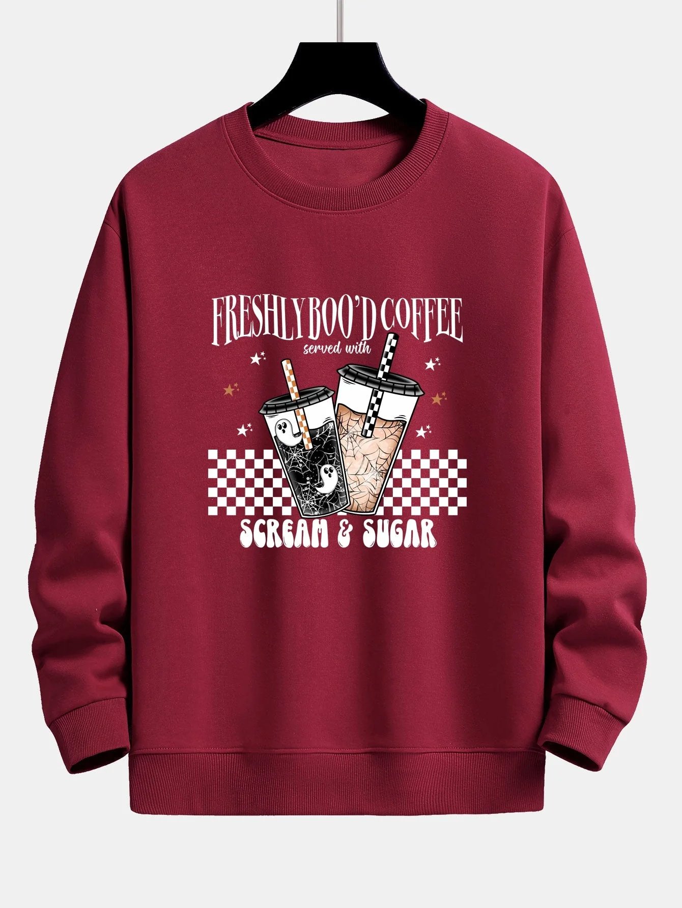 Bertrán® | Freshly Boo¡¯d Coffee Halloween Print Relax Fit Sweatshirt - Image 8