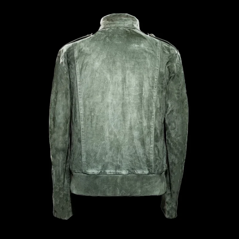 Besart® | Men's Retro Lapel Zipper Breast Pocket Suede Jacket 01953047Z - Image 13
