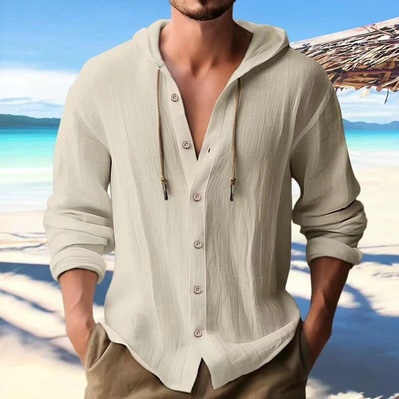Bessy® | Men's Solid Color Single Breasted Long Sleeve Hoodie 00951247X - Image 3