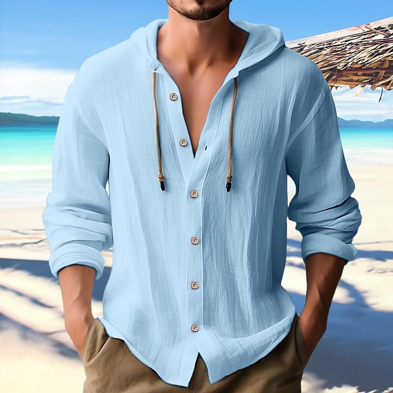 Bessy® | Men's Solid Color Single Breasted Long Sleeve Hoodie 00951247X - Image 5