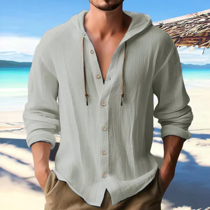 Bessy® | Men's Solid Color Single Breasted Long Sleeve Hoodie 00951247X - Image 7