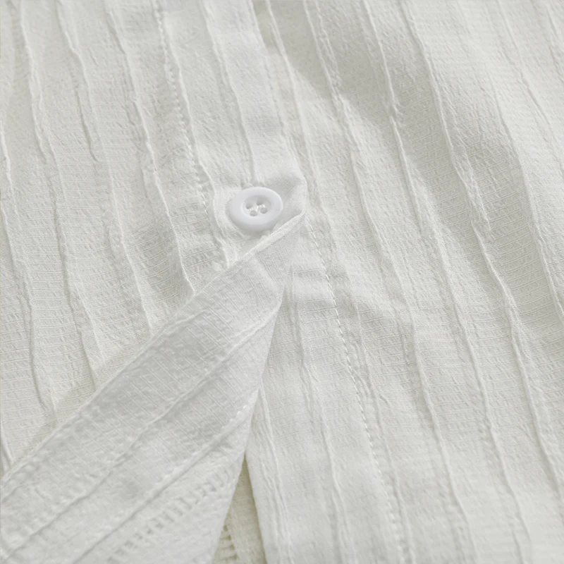Best® | Men's Solid Color Striped Lapel Long Sleeve Shirt 94598700Z - Image 16