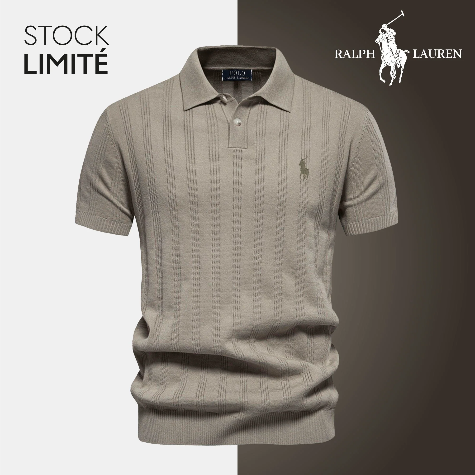 Bethann® | Men's Textured Knit Polo RL - Image 2