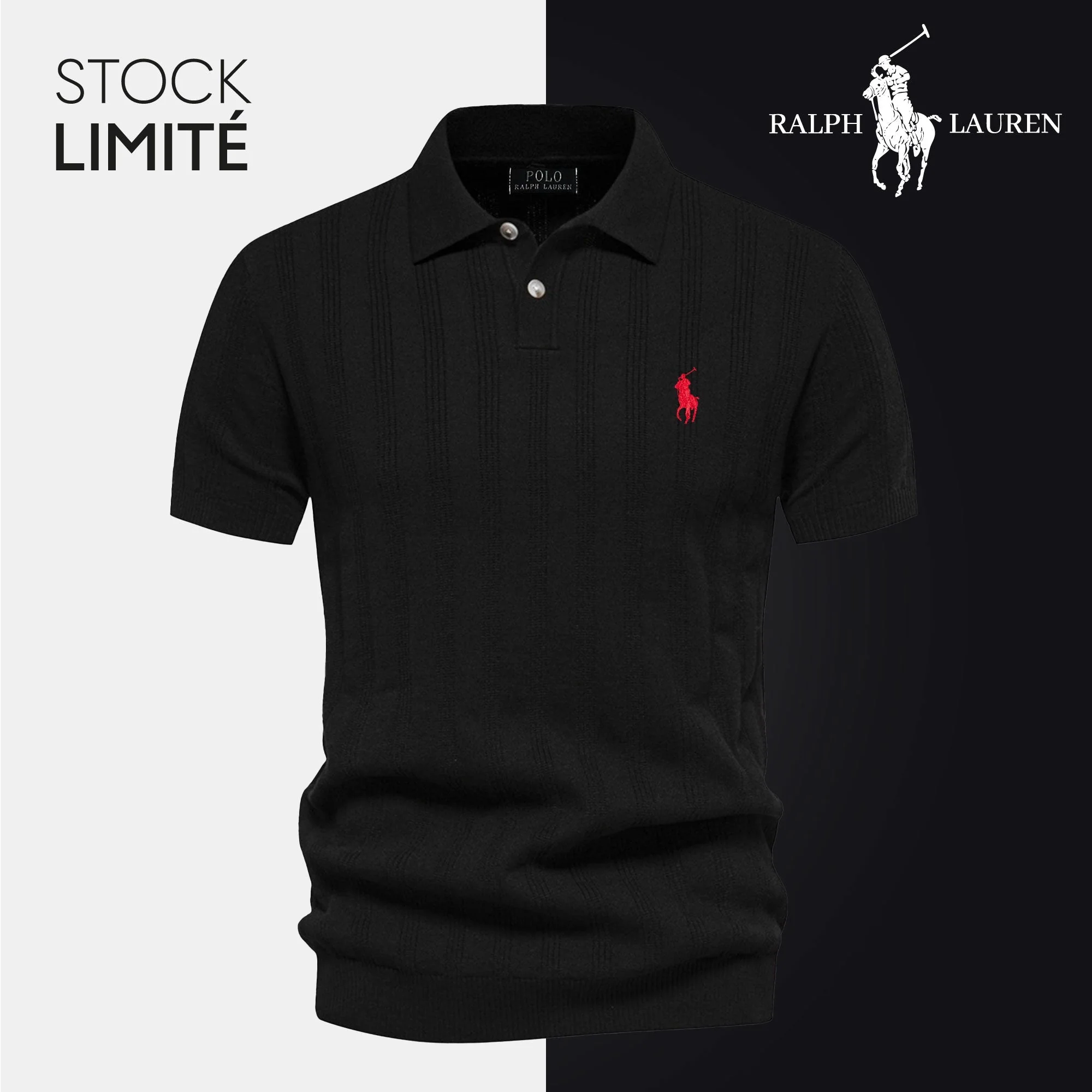 Bethann® | Men's Textured Knit Polo RL - Image 3