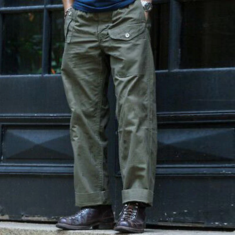 Bettin® | Men's Vintage Solid Multi Pocket Cargo Straight Leg Pants 98385976Y - Image 2