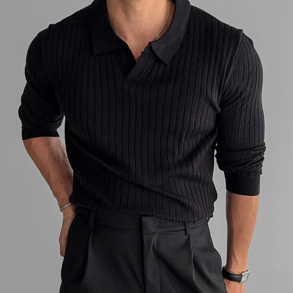 Bhagirath® | MV Korean Lapel Collar Knitted Sweater - Image 3