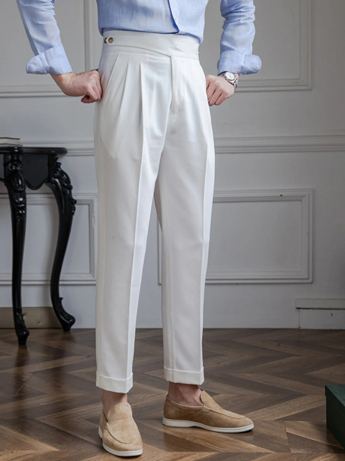 Bhavna® | MV Retro Italian Casual Straight Trousers - Image 2